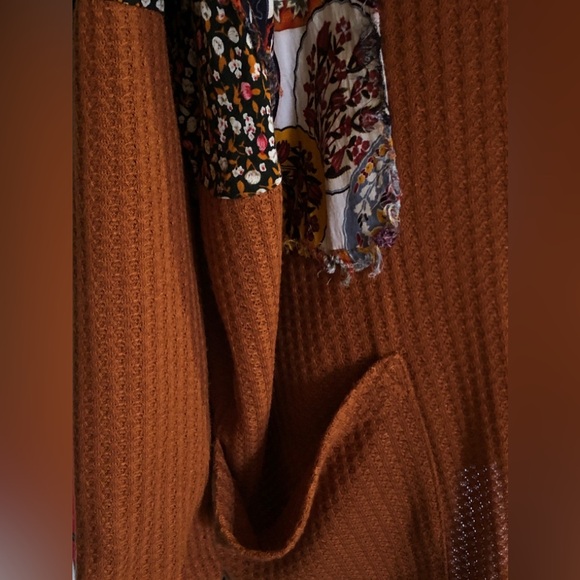 Umgee 2 for $15 Waffle Knit Open Front Cardigan w/Pockets & Patchwork IMMACULATE - Picture 5 of 9